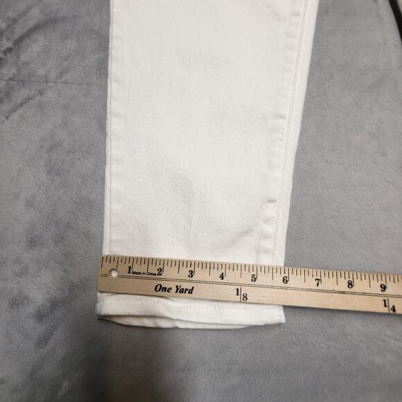 Levi's Classic Crop Jeans Womens 14 White Stretch Denim 5-Pocket Casual - Picture 7 of 12